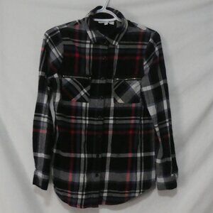 MYSTYLE | small | Plaid Long Sleeve Casual Cotton Shirt | Zippered Pockets